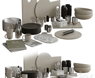 مدل سه بعدی بوفه آشپزخانه