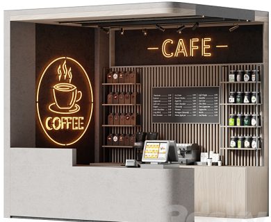 مدل سه بعدی لوازم کافه