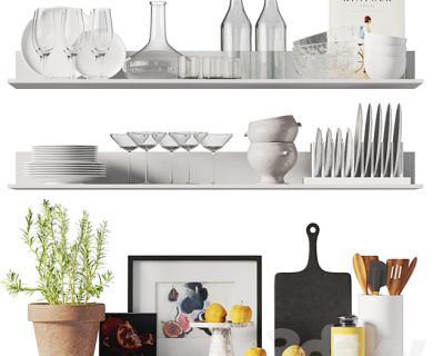 مدل سه بعدی بوفه آشپزخانه