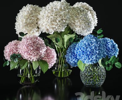 مدل سه بعدی گل و گلدان