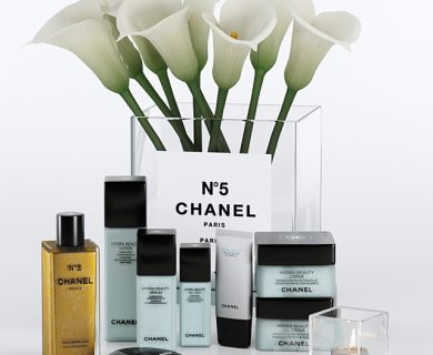 مدل سه بعدی گل و گلدان