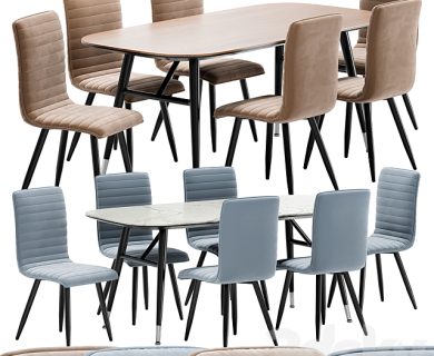 مدل سه بعدی میز و صندلی