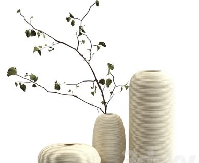 مدل سه بعدی گل و گلدان