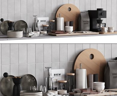 مدل سه بعدی بوفه آشپزخانه