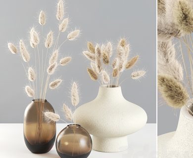 مدل سه بعدی گل و گلدان