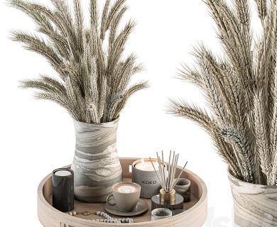 مدل سه بعدی گل و گلدان