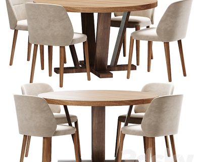 مدل سه بعدی میز و صندلی