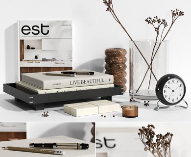 مدل سه بعدی گل و گلدان