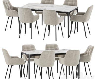 مدل سه بعدی میز و صندلی