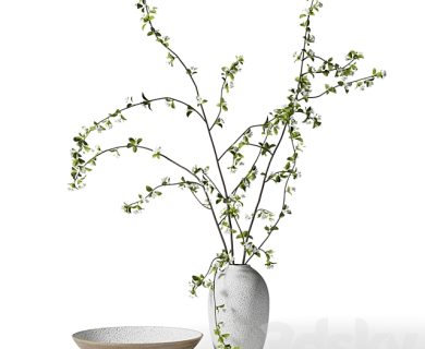 مدل سه بعدی گل و گلدان