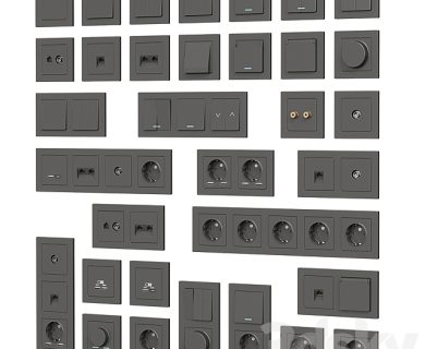 مدل سه بعدی ست پریز برق