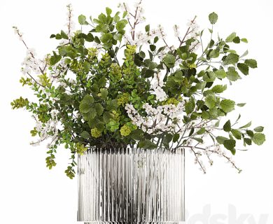 مدل سه بعدی گل و گلدان