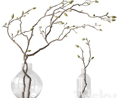 مدل سه بعدی گل و گلدان