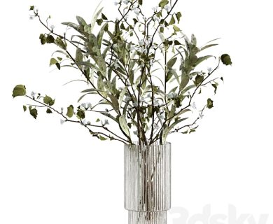 مدل سه بعدی گل و گلدان