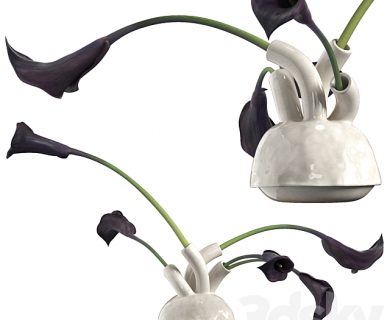 مدل سه بعدی گل و گلدان