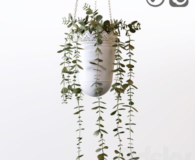 مدل سه بعدی گل و گلدان
